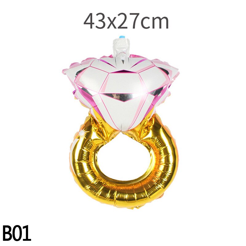 1pc Big Diamond Wedding Ring Balloons and I Do' Engagement Ring Foil Helium Balloons Bachelorette Anniversary Party Decorations: B01