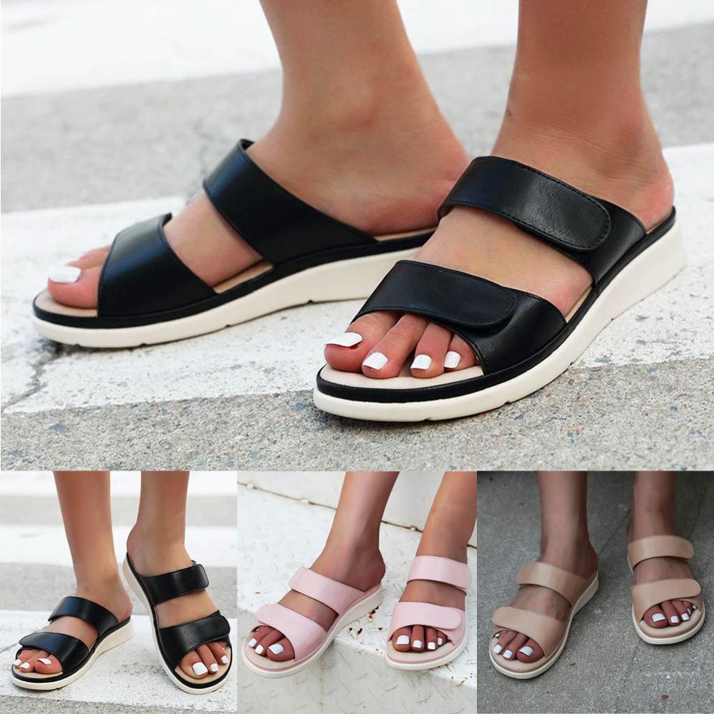 Beyarnesummer kvinnor mjuk rosett stativ flip flops fritidsskor gladiator sneakers låga romerska skor  l023