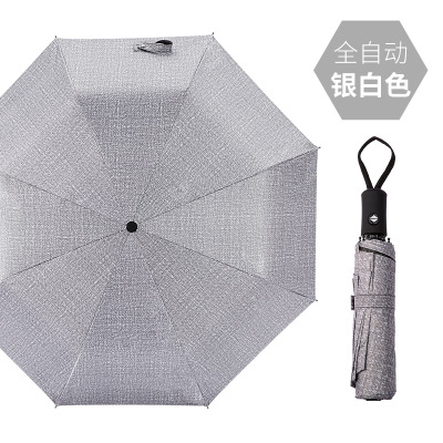 Wind Resistant Folding Automatic Umbrella Rain Women Auto Luxury Big Windproof Umbrellas Rain For Men Black Coating 10K Parasol: Umbrella 3 silver