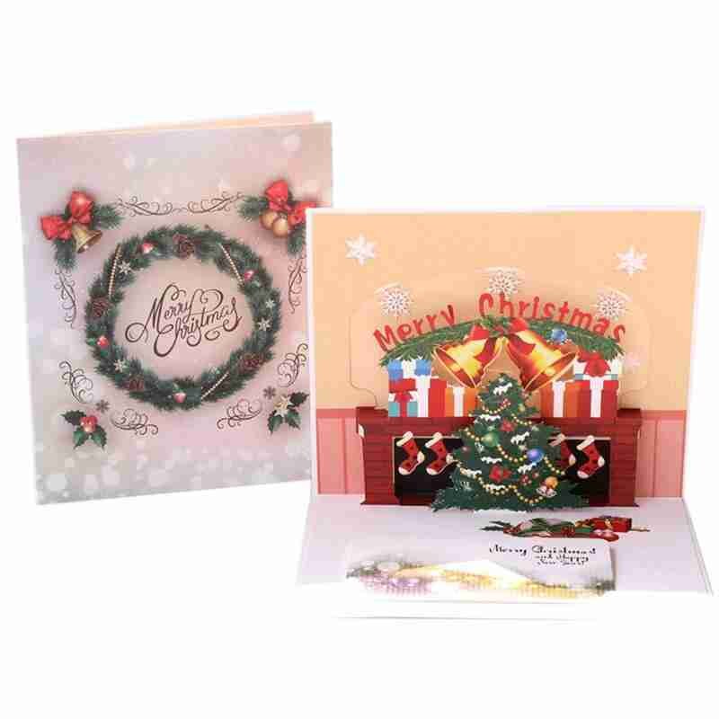 3D Vouwen Type Lase Card Kerst Verjaardag Bruiloft Papier Kerst Verjaardag Cadeau Card Uitnodigingen Wenskaart A4W3: Default Title