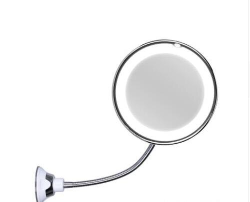 360 Swivel 10x5 Magnifying Bright LED Lighted Makeup Mirror Adjustable Flexible Bendable Gooseneck Wall Mounted Bathroom Mirror: 10x opp bag