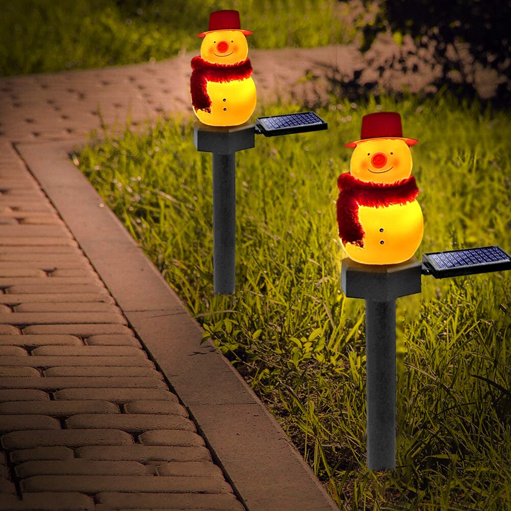 Christmas Snowman Ground Lamp Garden Decoration Solar Power LED Solar Lawn Lights Outdoor LED Waterproof Easy Installation