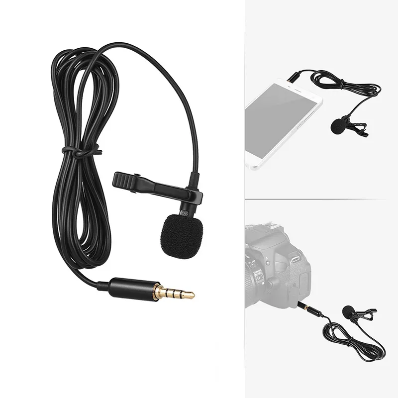 Przenośny mini mikrofon Lavalier o długości 1,5 m, pojemnościowy, przypinany mikrofon na klapę, przewodowy mikrofon USB 3,5 mm typu C do telefonu do laptopa Mac