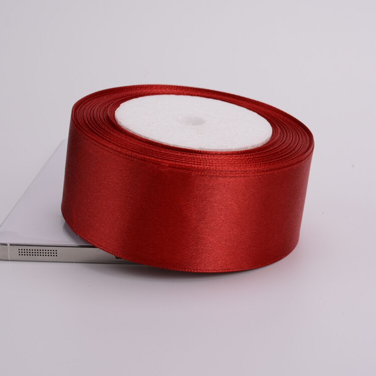 25 Yards 6 Mm-75 Mm Bourgondië Satin Linten Verpakking Materiaal Diy Boog Ambachtelijke Decor Wedding Party Decoratie cadeaupapier Lint: 40mm Burgundy