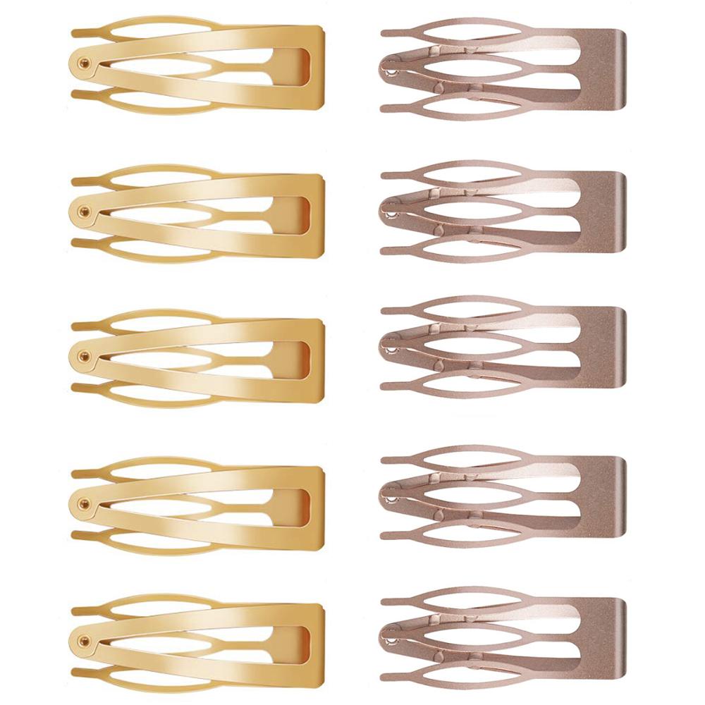 Pinzas para el pelo de doble agarre, pasadores de Metal a presión, herramientas de peinado para mujeres y niñas, accesorios para el cabello, 10 Uds.: gold rose gold