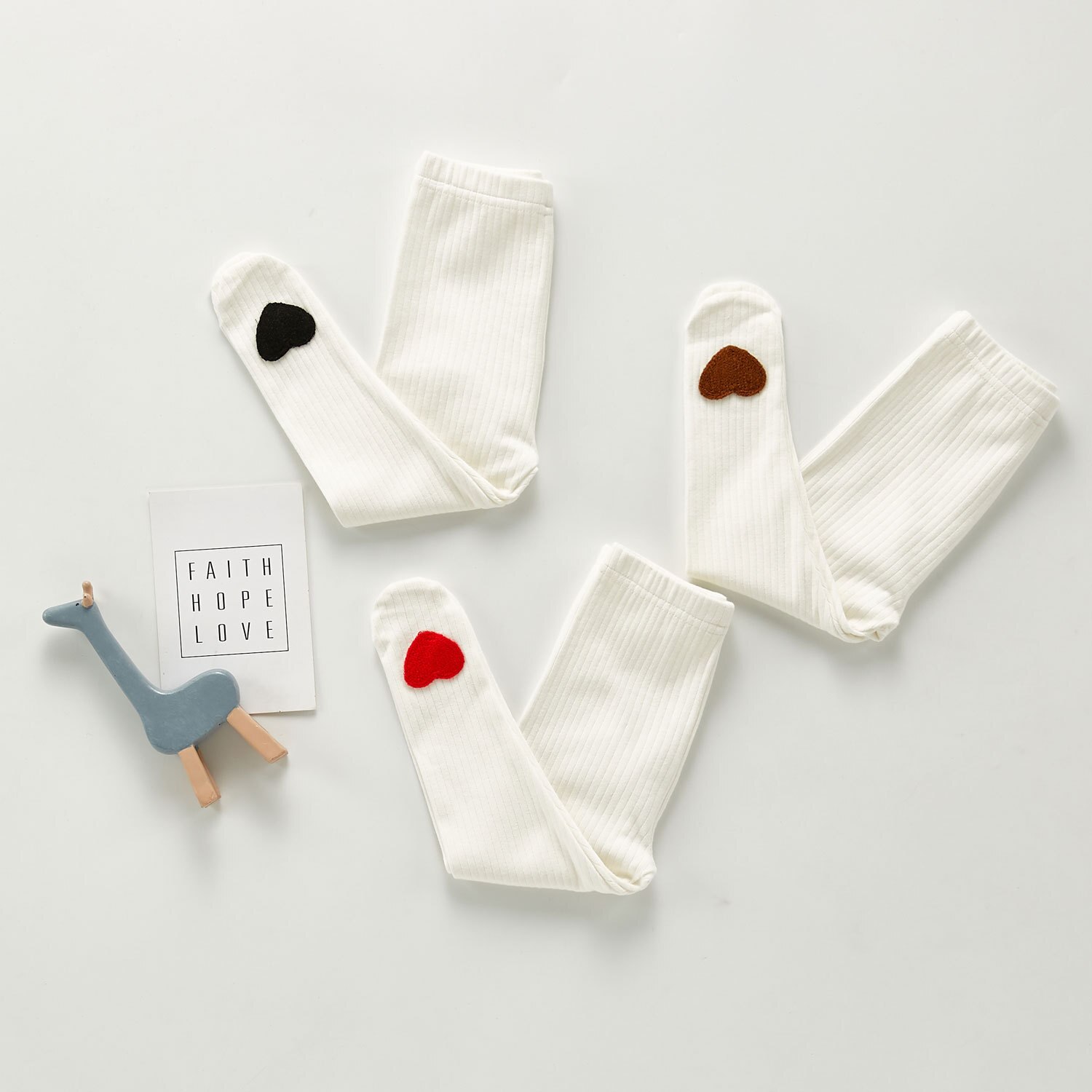 Tegneserie hjerte baby strømpebukse ensfarget stripet spedbarn låve strømpe smålåve jenter tights låve bukser