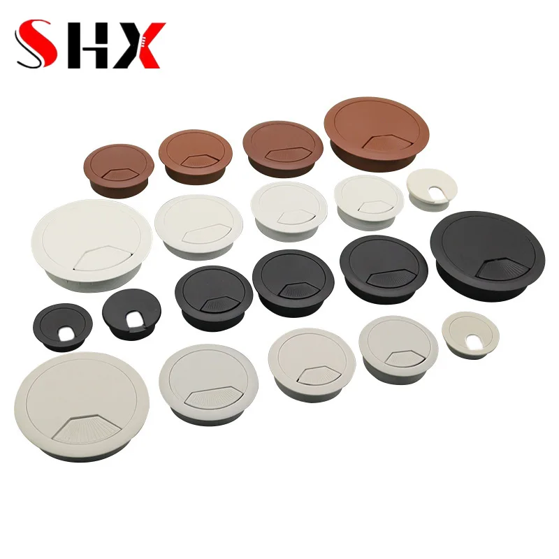 35mm 50mm 53mm 60mm 80mm Desktop Wire Hole Cover Computer Grommet Line Box Desk Table Cable Fastener Cable Clamp Buckle Line