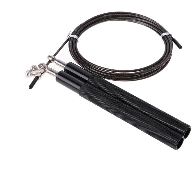 Crossfit fast Jump Rope Skip Speed skipping Ropes with Extra Speed Cable Ball Bearings Home Gym Training: Aluminum Black