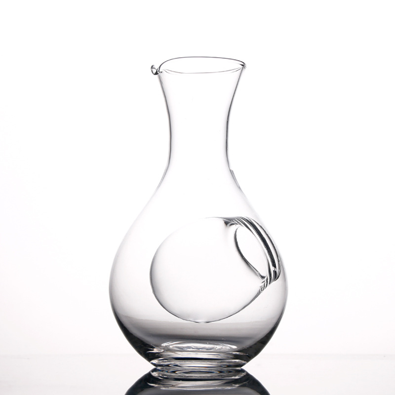 Japanese Style Glass Wine Bottle Thumb Hole Sake Glass Ice Jug Hamster Nest Cooling Room Wine Pourers Decanter Set