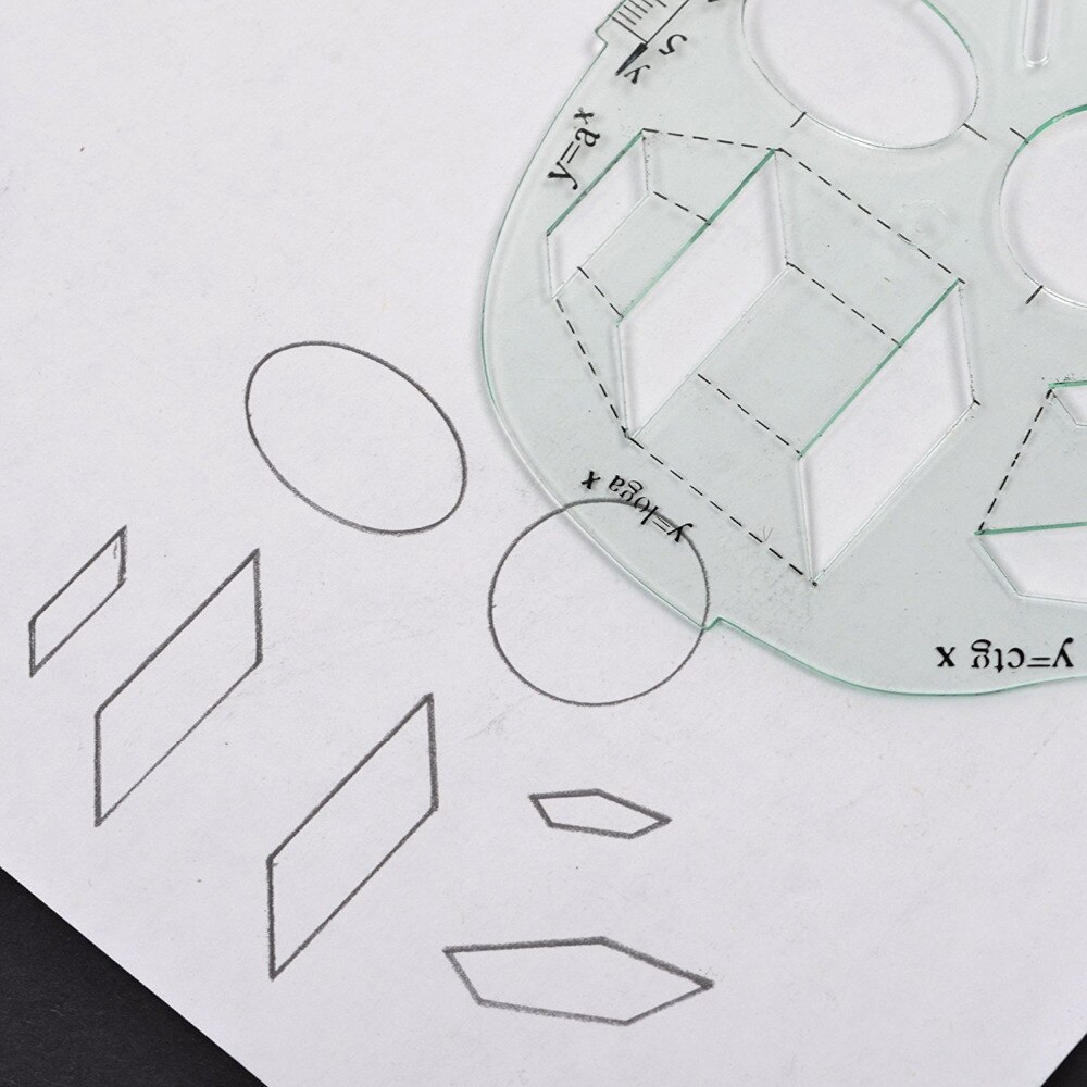 Plastic Math Drawing Protractor Template Ruler for Students