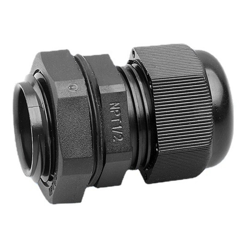 50 Pieces of NPT 1/2 IP68 Waterproof PA66 Cable Gland Flame-Retardant Environmental Protection Cable Fixing Head(Black): Default Title