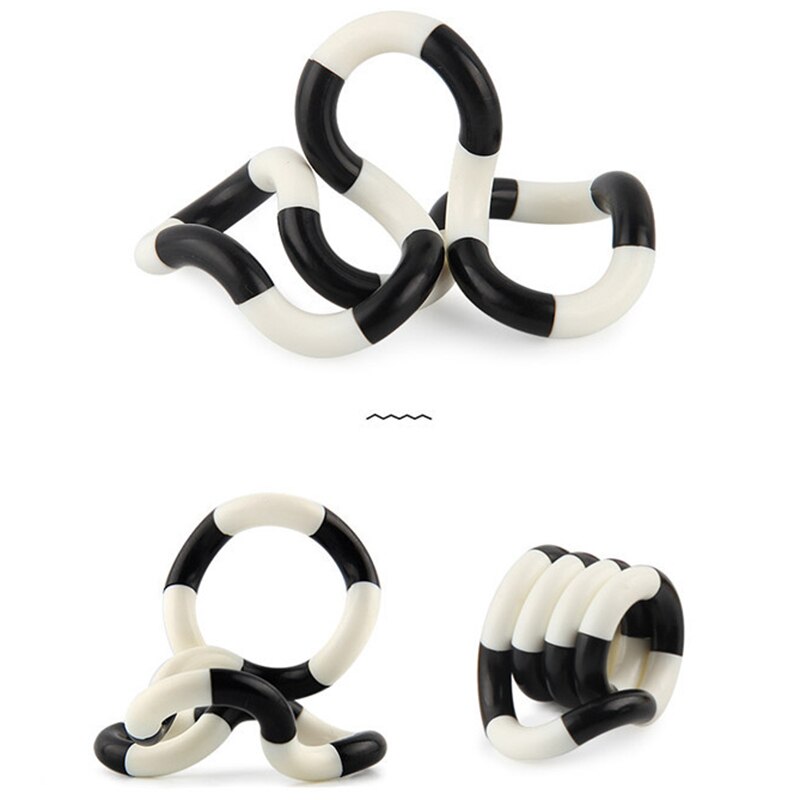Verwicklung Zappeln Spielzeug Sensorischen Roller Twist Zappeln Spielzeug Anti Stress Erwachsene Gehirn Entspannen Kind Seil für Stress Kinder Anti-Stress-Fokus spielzeug: white black