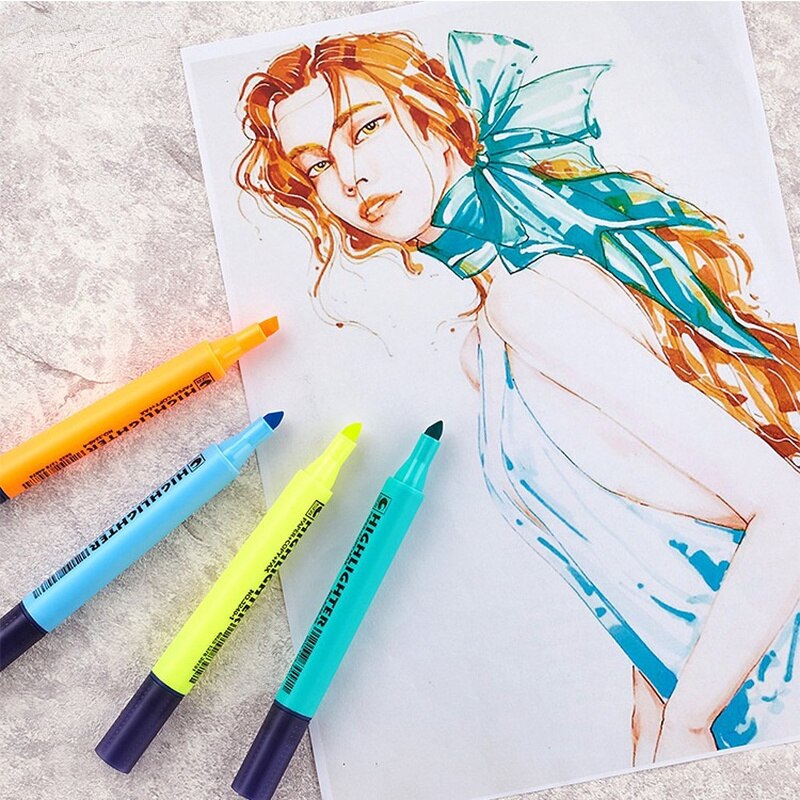 mini highlighter maling tusj tegning flytende kritt brevpapir skolekontor rekvisita 1 stk