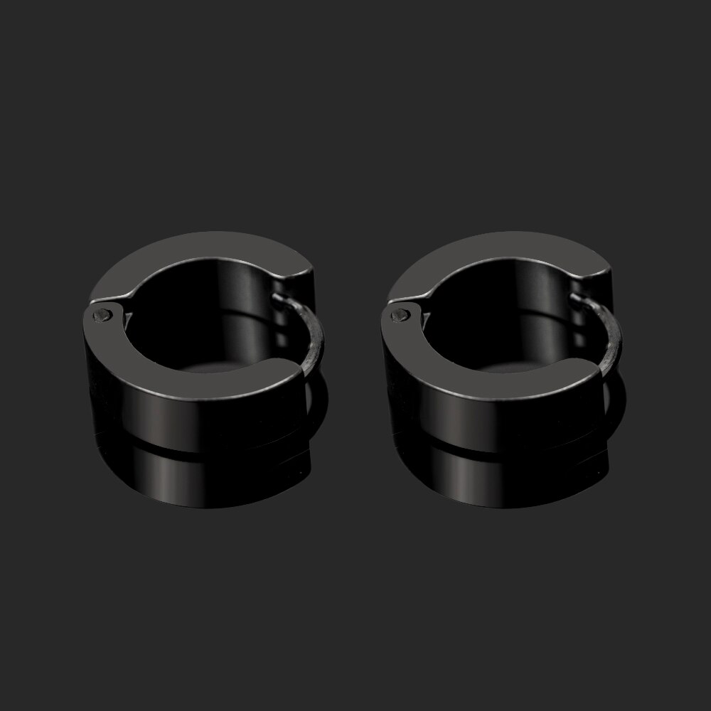 1 par de pendientes antialérgicos de acero de titanio, pendientes Punk Rock, joyería de para hombres y mujeres, pendientes redondos de círculo pequeño: Chapado en zinc azul