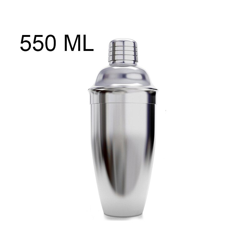 Stainless Steel Cocktail Set 550ml/750ml Cocktail Shaker Set with Muddler Jigger Bar Spoon Ice Tong Bartender Kit Bar Set: 550ML