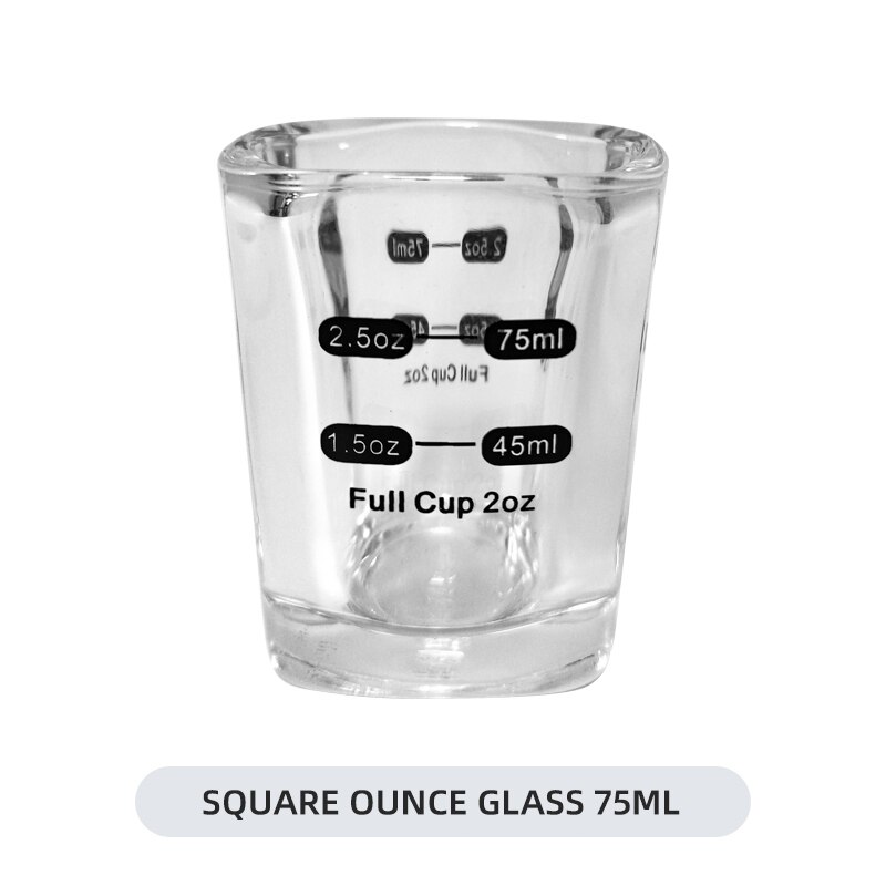 45/60 ml glas målebæger espresso shotglas flydende glas ounce kop med vægt køkkenmål værktøj forsyninger: Firkant 75ml