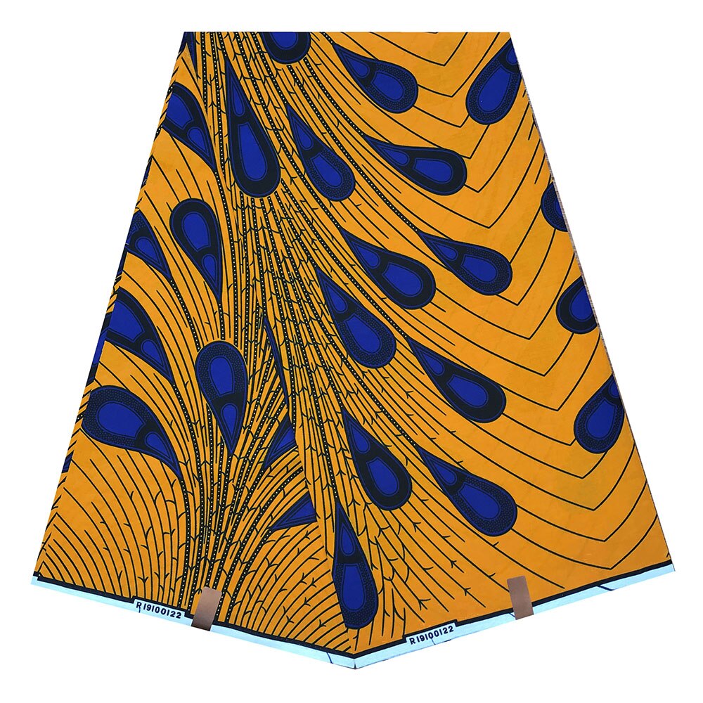 Afrikansk stoff vokstrykk ekte voksduk 100%  bomullsmateriale 6 yards afrikansk ankara bomull voks stoff for kjole: Farge 14