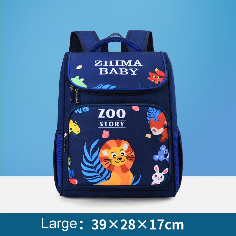 Mode Kinderen Orthopedische Schooltas Voor Jongens 1-5 Grade Cartoon Dier Rugzak Kinderen Satchel Knapzak Mochila Escolar: large  lion