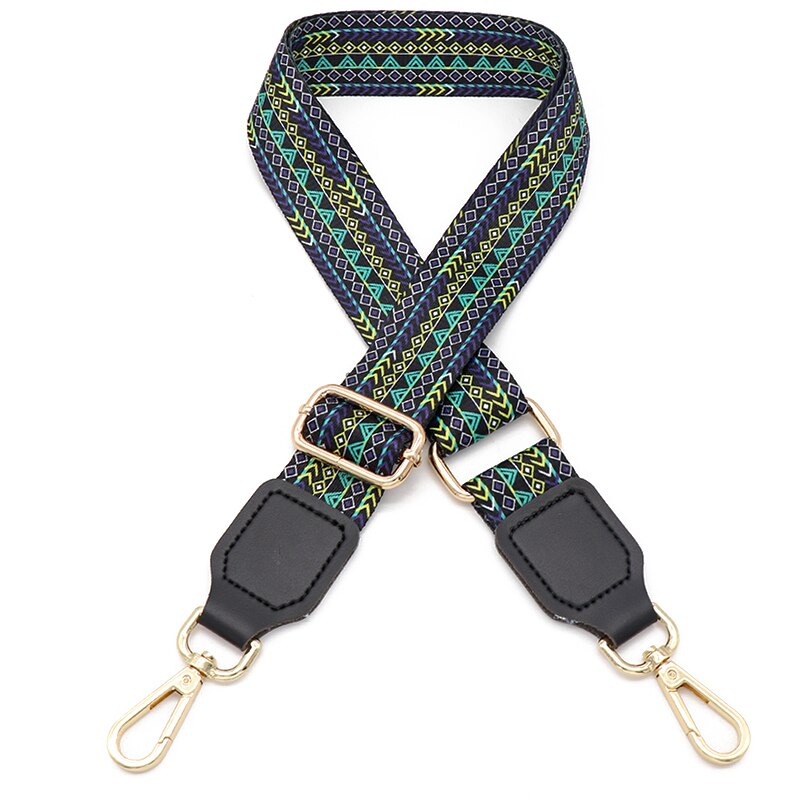 All-match stijl tas riem riem 3.8cm breedte schouderriem diy tas accessoires roze hartvormig patroon verstelbare handgreep: F / Zilveren haak
