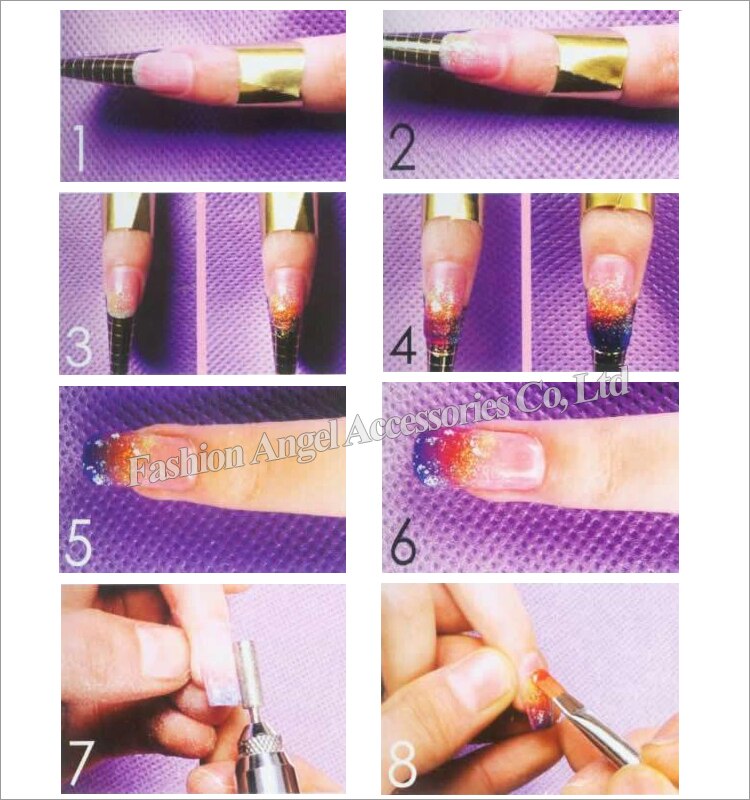 Nail Art Guide Vorm Sticker, 500 pcs/roll Vierkante Papier Gouden Acryl UV Gel Polish Stijlvolle Tips Uitbreiding Nail Tool voor Manicure