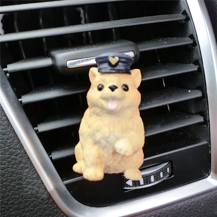 Biludluftningsklemme sød dekoration fransk bulldog corgi beagle figur dejlige biler interiør stikkontakt hund indretning tilbehør: Pomeranian