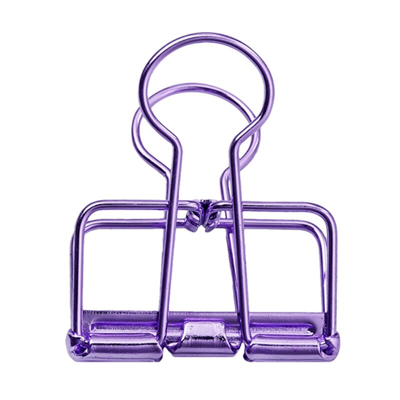 Dailylike 1PC Colorful Binder Clip Creasing Edges Metal Clip File Clips for School Office Medium Paper Clip Bookbinding Tool: C