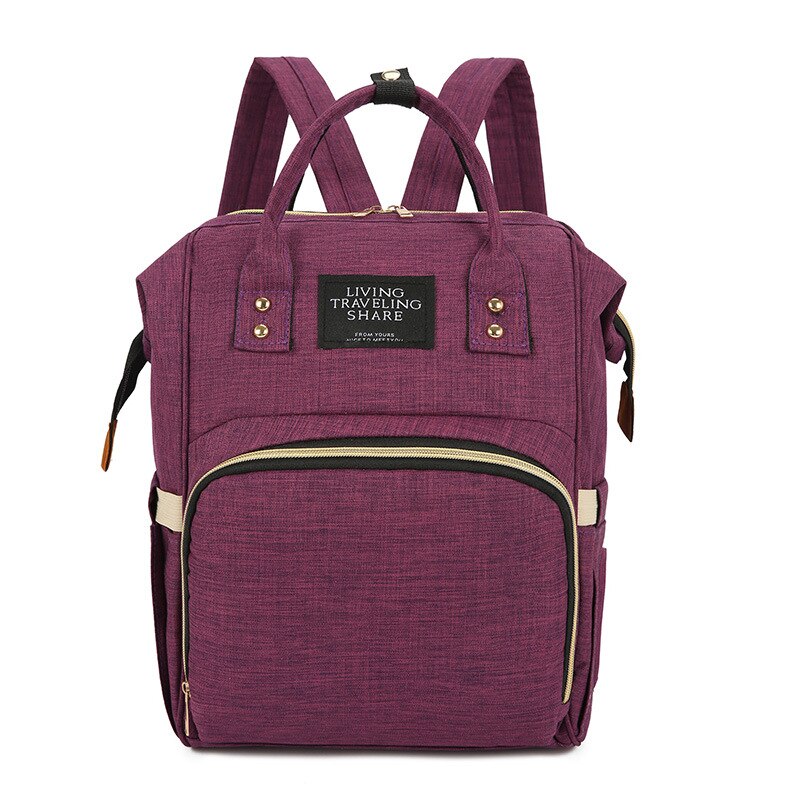 USB Diaper Bag Multi-functional MOTHER'S Bag Mommy Bag Feeding Bottle Backpack Aiaper Backpack: Purple