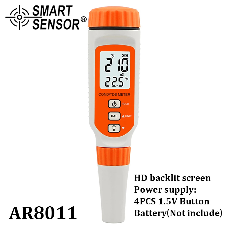 Digital Water Detector Conductivity Analyzer Meter Dissolved Solid TDS/COND TEMP Temperature Tester Total: AR8011