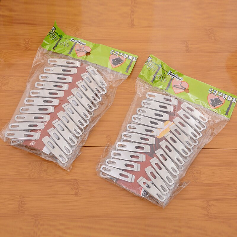 20 stk tøjklemmer i rustfrit stål hængenåle klips taske klip sokker klips tøjklemmer tøj tæppe klemmer køkken gadgets