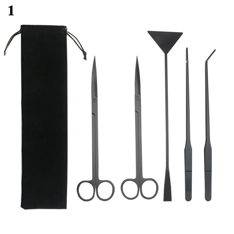 4 in 1 Aquarium Tank Tools Kit Stainless Steel Maintenance Tools Aquascaping Fish Tank Aquatic Plants Long Tweezers Scissors: 1