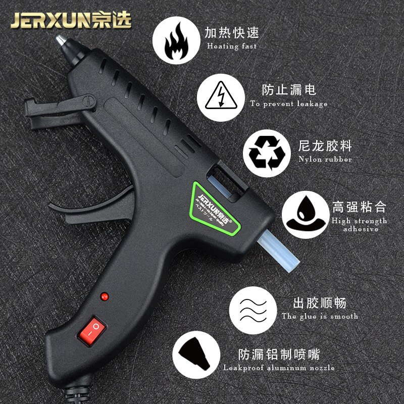 JERXUN Melt Glue Gun Manual Sol Bar Household High Viscosity Strong Melt Bar 7mm Adhesive Heat Capacity Gun