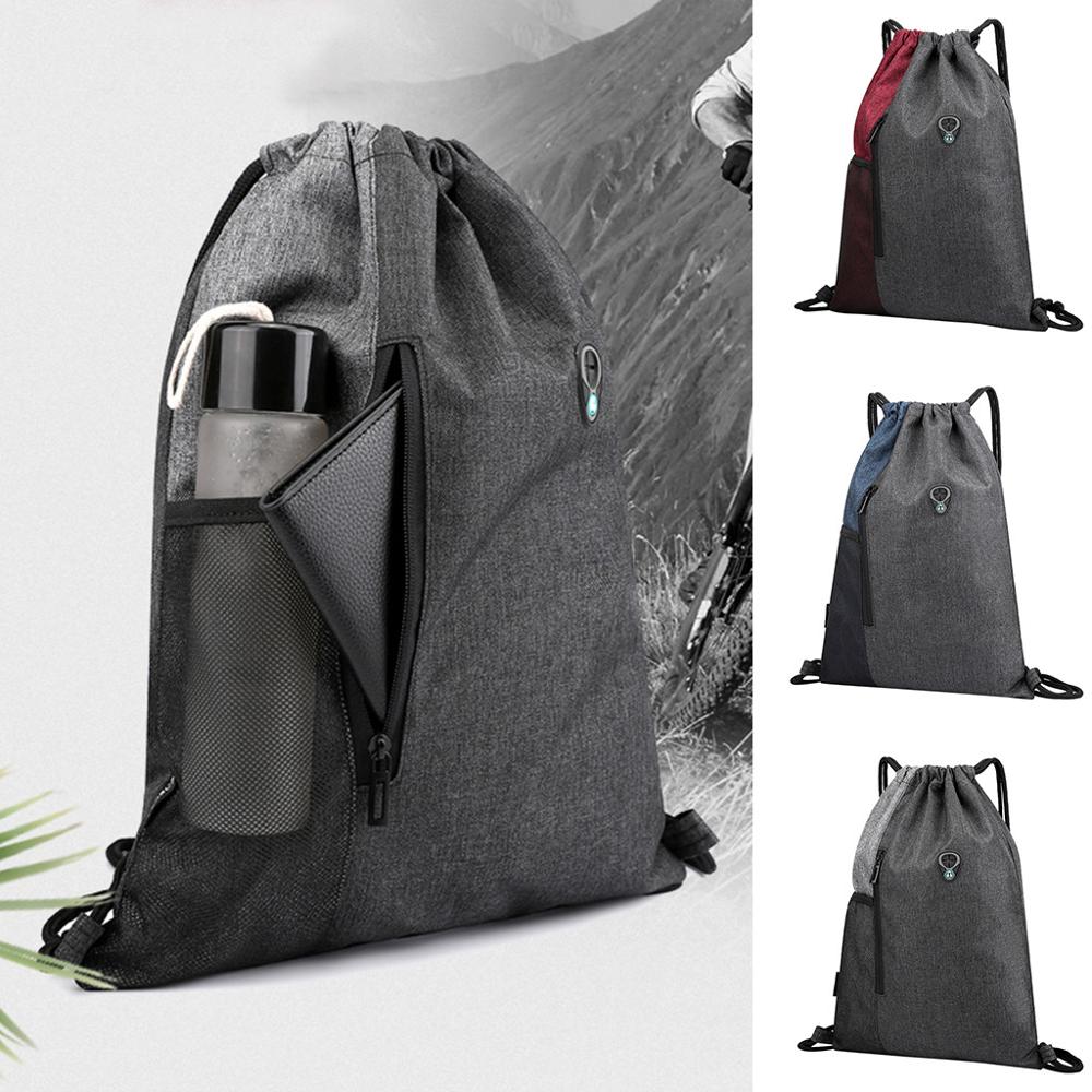 Strandtas Outdoor Fitness Sport Tas Bundel Pocket Unisex Trekkoord Tas rugzak vrouwen Rugzak Tij Zak Met hoofdtelefoon jack #45