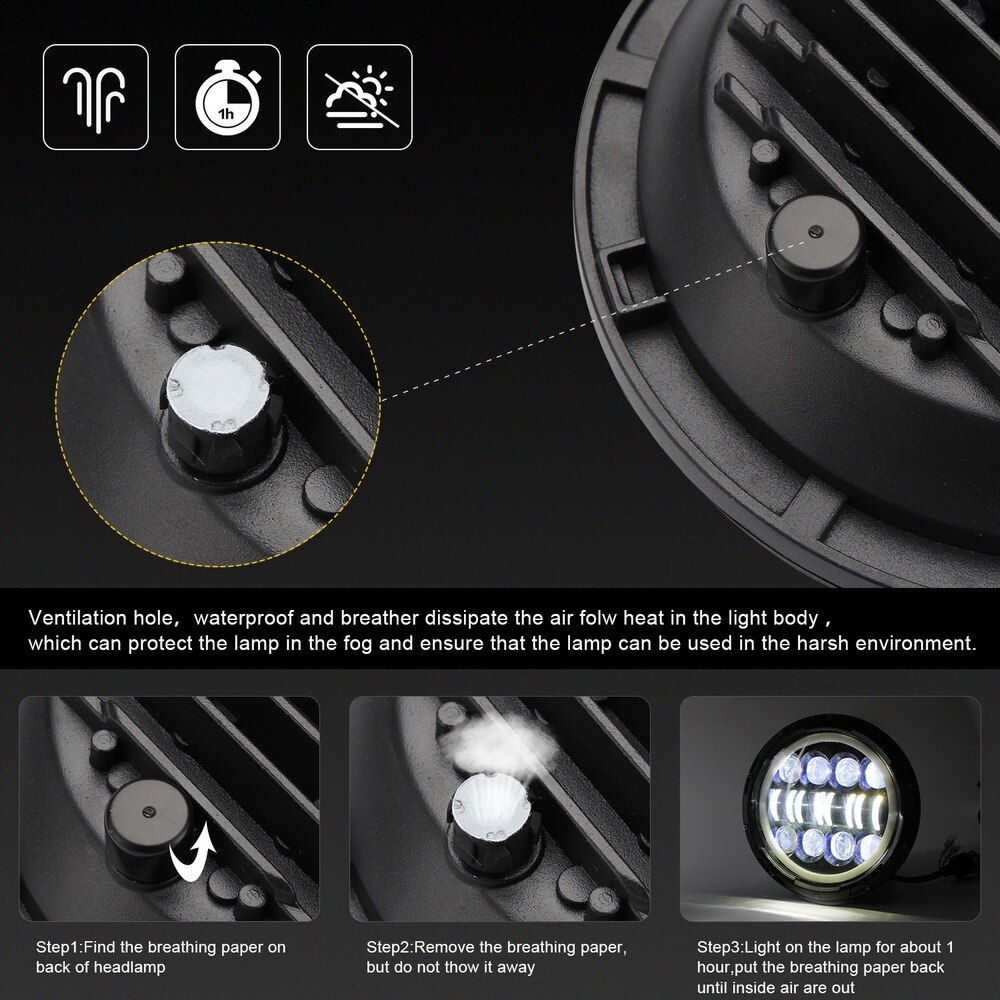 Off-road Vehicle Led Headlights， Car Work Headlights， White Light and Amber Led Headlights， Suitable for Trucks Buses.