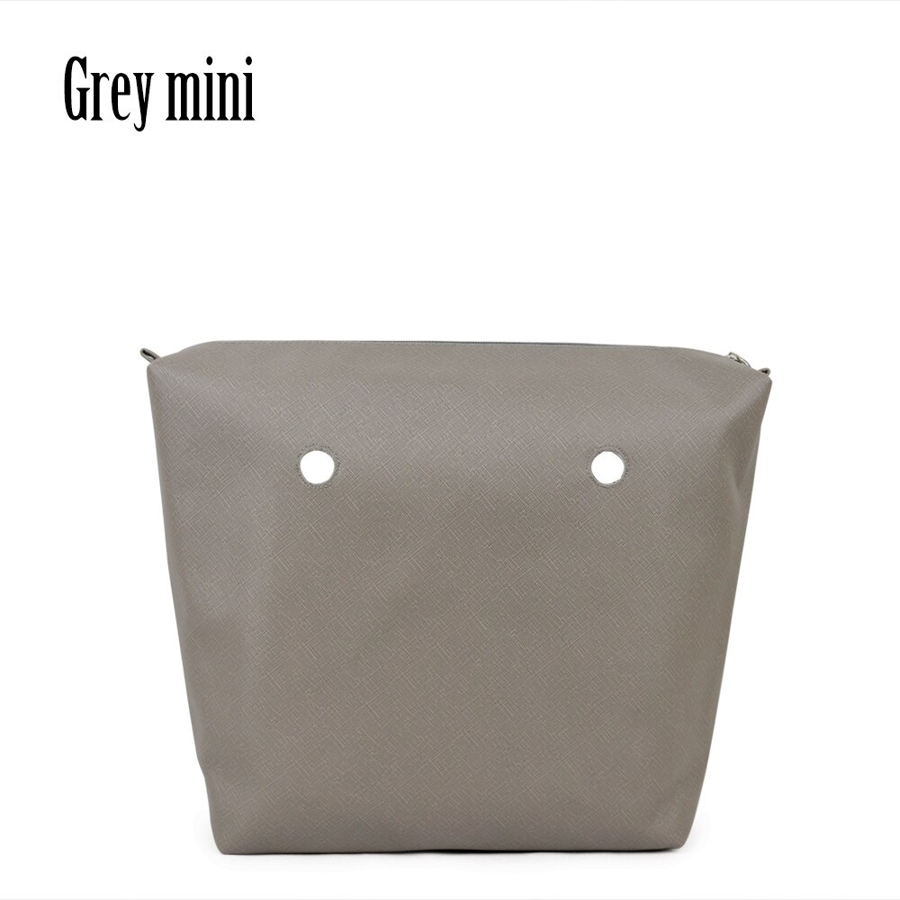 TANQU PU leather Waterproof Inner Lining Zipper Pocket for Obag Classic Mini Lining Insert for O BAG: Grey Mini