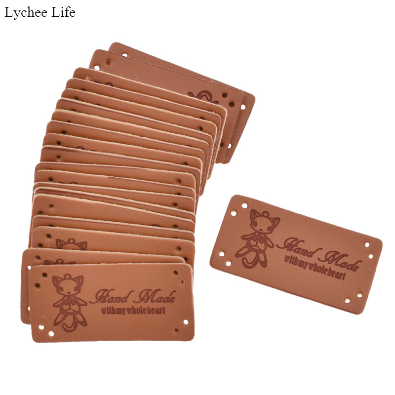 Lychee Life étiquettes de vêtement unisexe | Bricolage, artisanat du cuir, étiquettes à coudre gaufrées, 20 pièces/paquet: 22