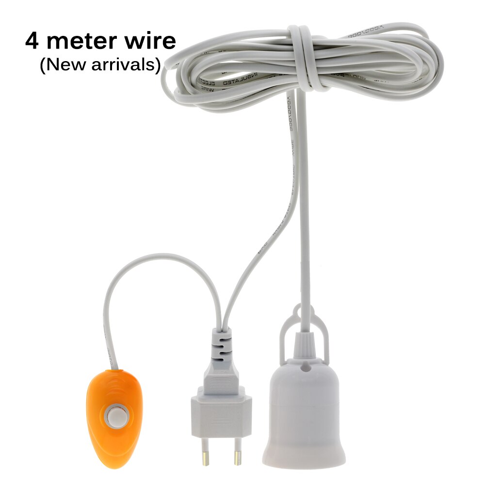 E27 Lamp Base with 4M 8M Power Cord Independent Push Button Switch EU Plug E27 Lamp Holder 220V Screw Socket for Grow Light Bulb: Type 1 - 4M