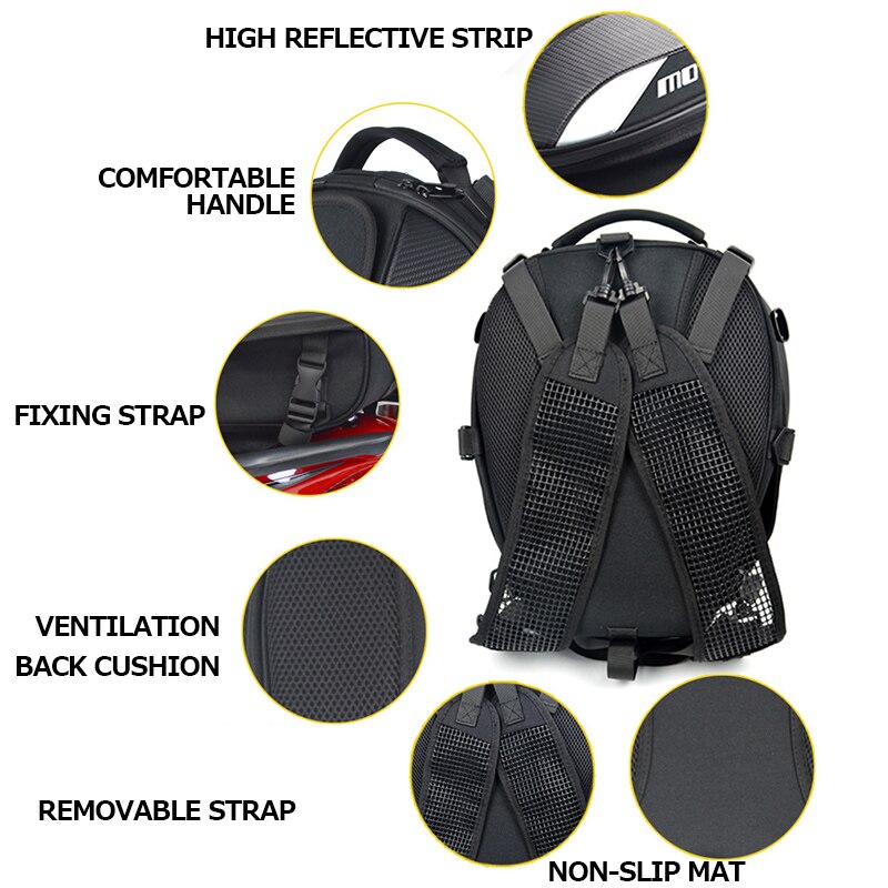 Waterproof Motorcycle Tail Bag Durable Rear Motorcycle Seat Bag High Capacity Backpack Tote WHShopping