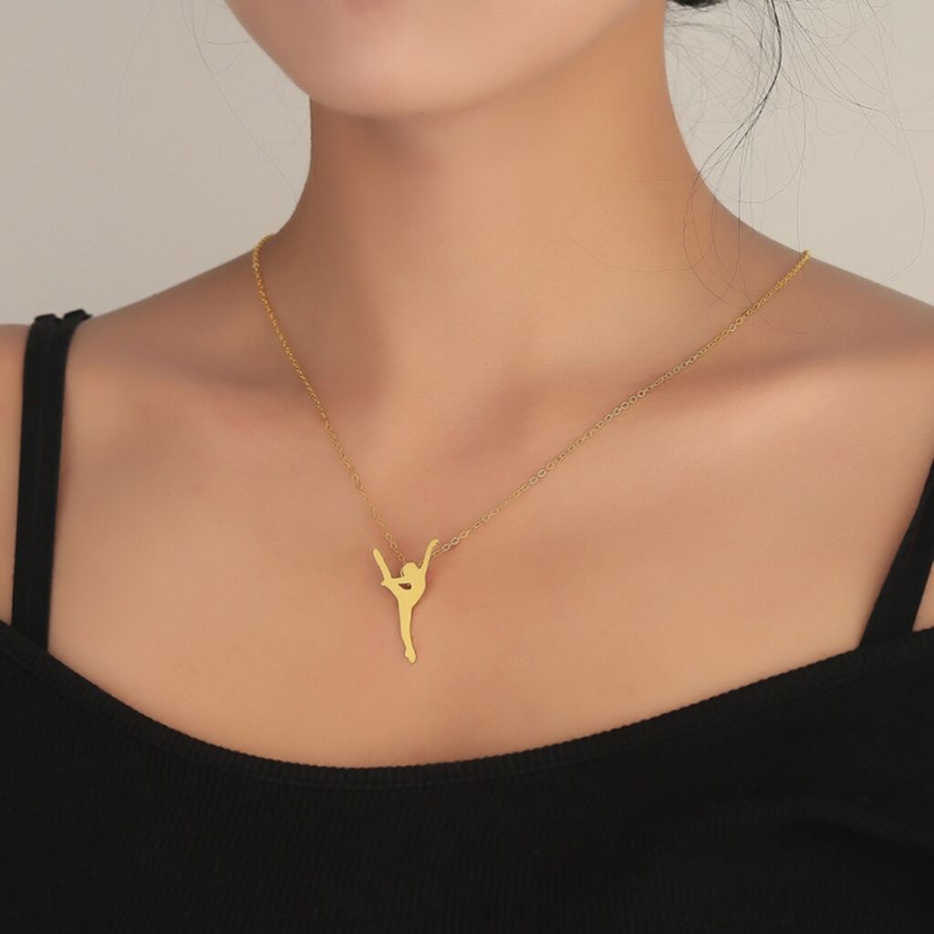 Elegante Edelstahl Ballett Tänzerin Halsketten für Mädchen Ballerina Anhänger Künstlerische Schmuck für Tänzerin Ballett Liebhaber