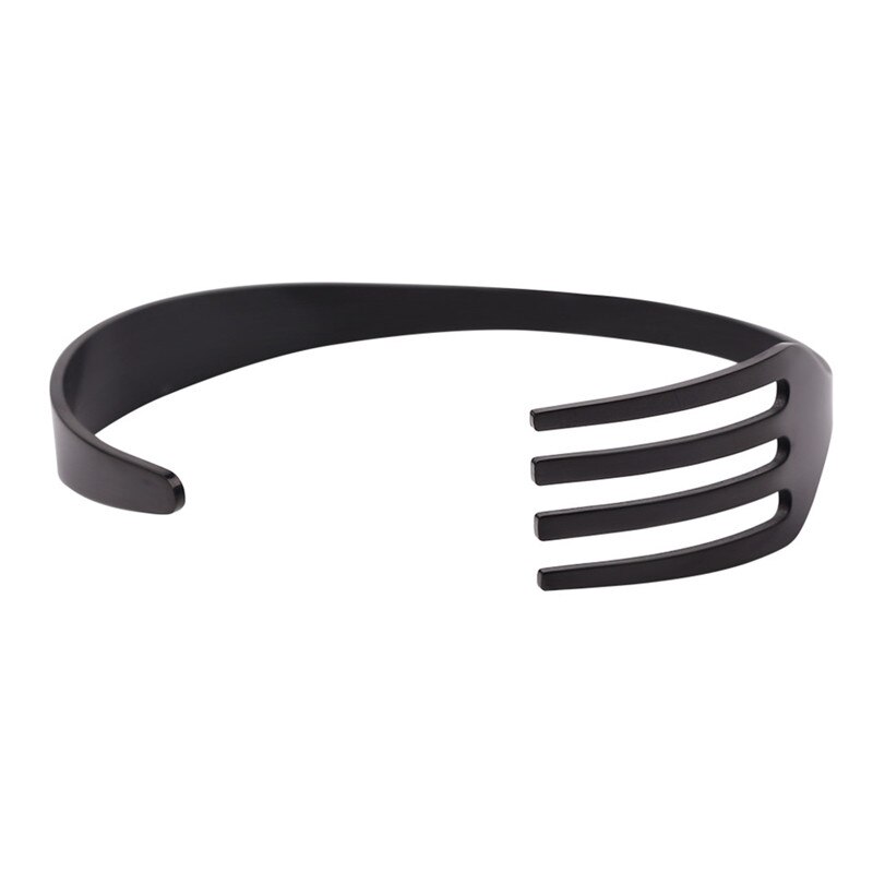 Pulseras de cuchara de tenedor para hombre y mujer, brazaletes de acero inoxidable, Hip Hop, Rock, 4 colores, pulsera de puño para mujer, joyería Punk: gun black color