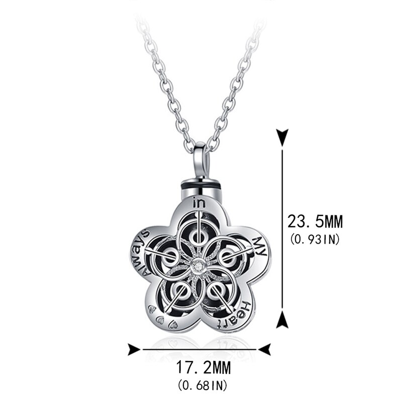 1 Pcs Vintage Bloem Urn Ketting Altijd In Mijn Hart Urn Ketting Voor As Gedenkteken Huisdier As Kist Crematie Hanger ketting