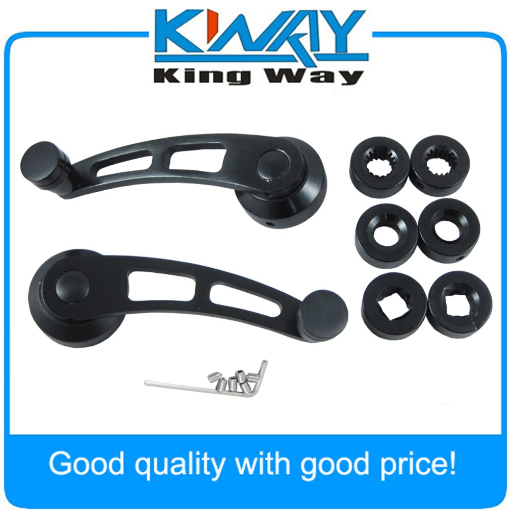 2 x 90mm Universal Aluminum Car Window Crank Winder Door Handle Kit left right Racing Style