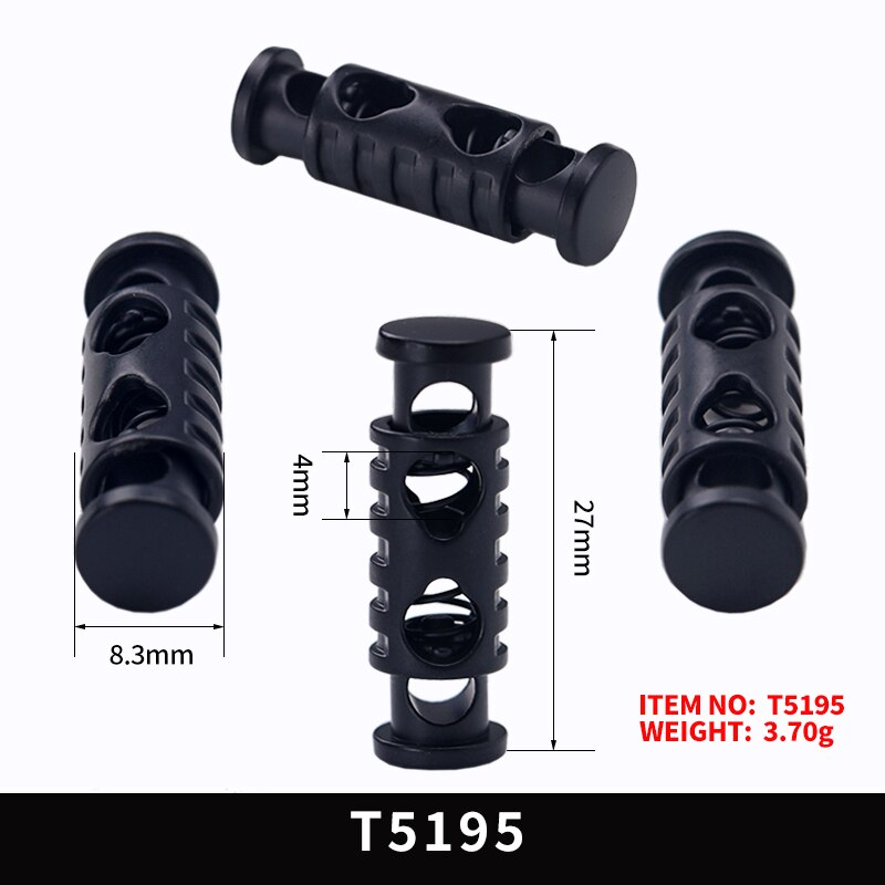 50 Pcs Metal Spring Toggle Clasp Stopper Cord Gunblack Gold Silver Decorative Cord Lock DIY Accessoriesic Adjust Stopper Rope: T5195