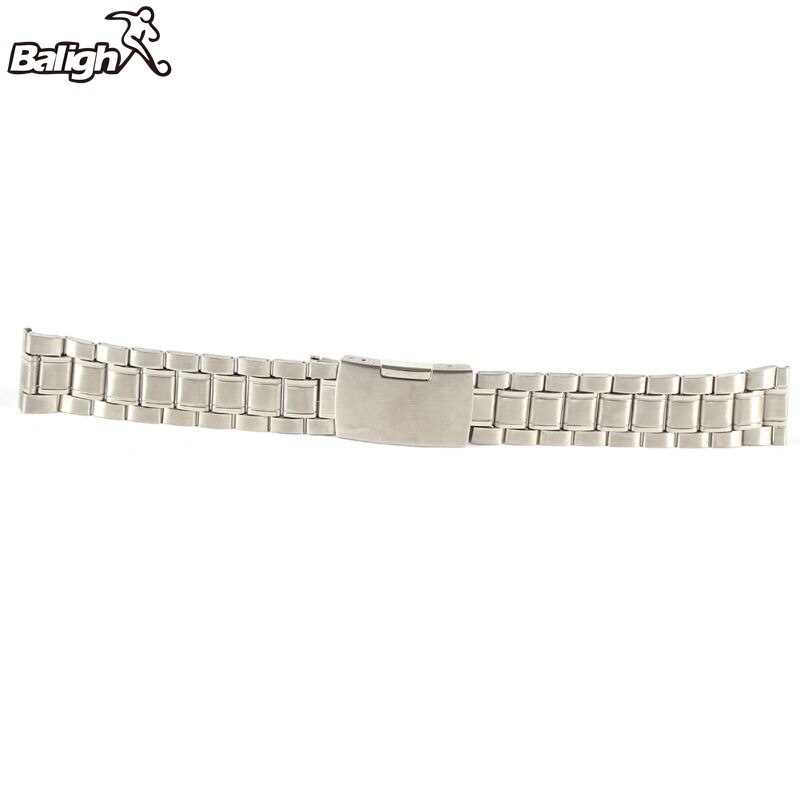 /Est ocio correas de reloj de acero inoxidable Unisex correa de reloj recta Snaps pulsera 18mm 20mm 22mm