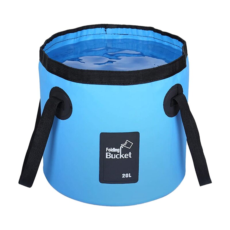 Collapsible Bucket with Handle - 20L Portable Lightweight Outdoor Basin for Camping Hiking Fishing: Default Title