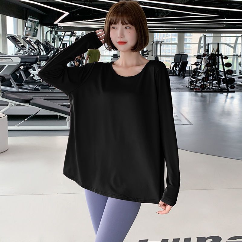 Atmungsaktives yoga-shirt für damen, langärmelig, schöner rückenausschnitt, fitness-lauf-sporttop, herbst/winter, schnelltrocknendes t-shirt