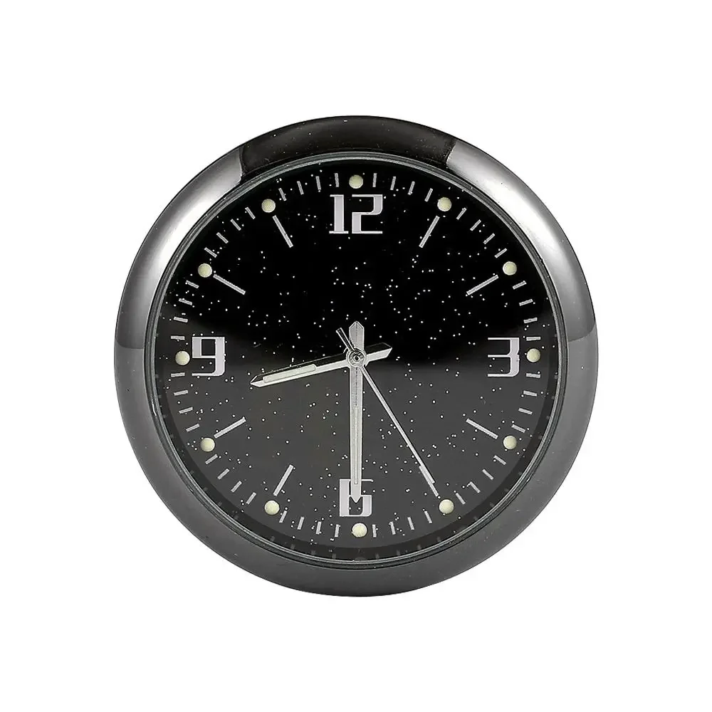 40Mm In-Car Mini Lichtgevende Auto Klok Auto Auto 'S Interne Stick-On Horloge Mechanica Quartz Klokken Auto Ornament Digitale Klok: GRIJS