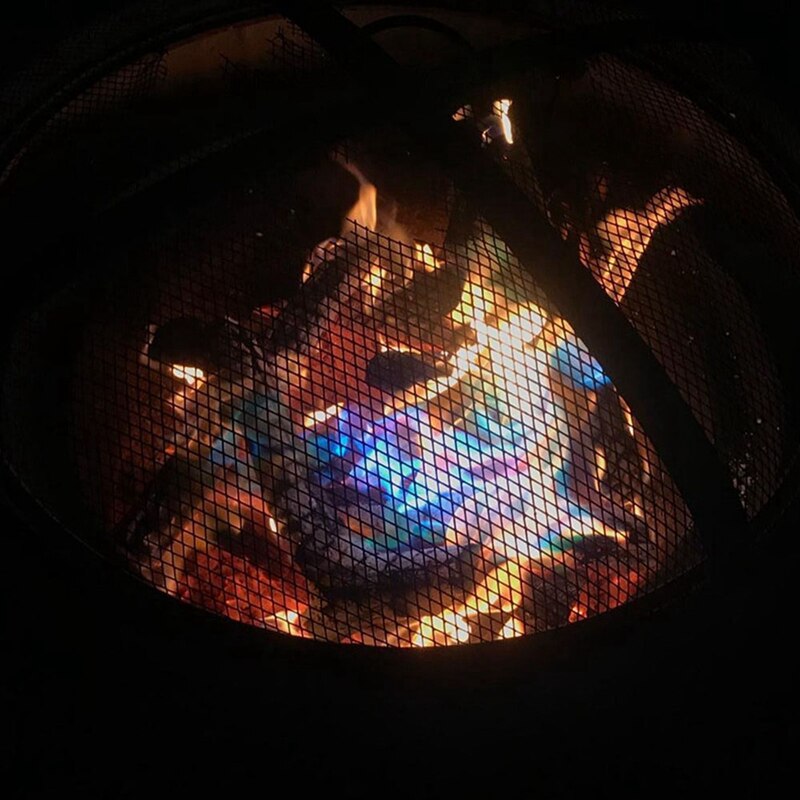 Neue Brennenden Kamin Tannenzapfen Holz Brennen Zubehör, Kamin, Lagerfeuer, Feuer Grube Blau Und Grün Farbige