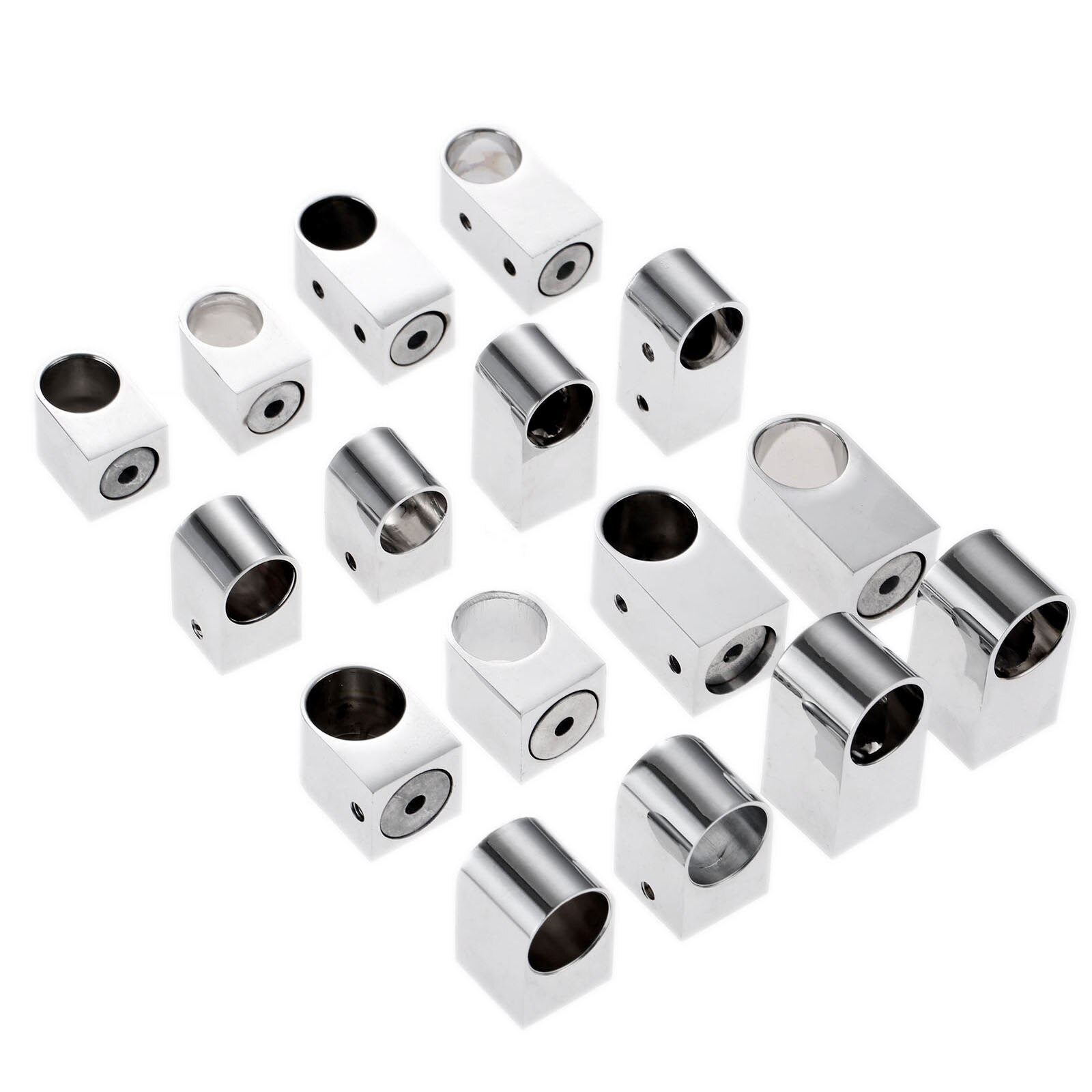 DRELD 2pcs Wardrobe Flange Seat 16/19mm Pipe Base Fixed Clamp Tube Socket Curtain Rod Closet Hanger Bracket Furniture Hardware