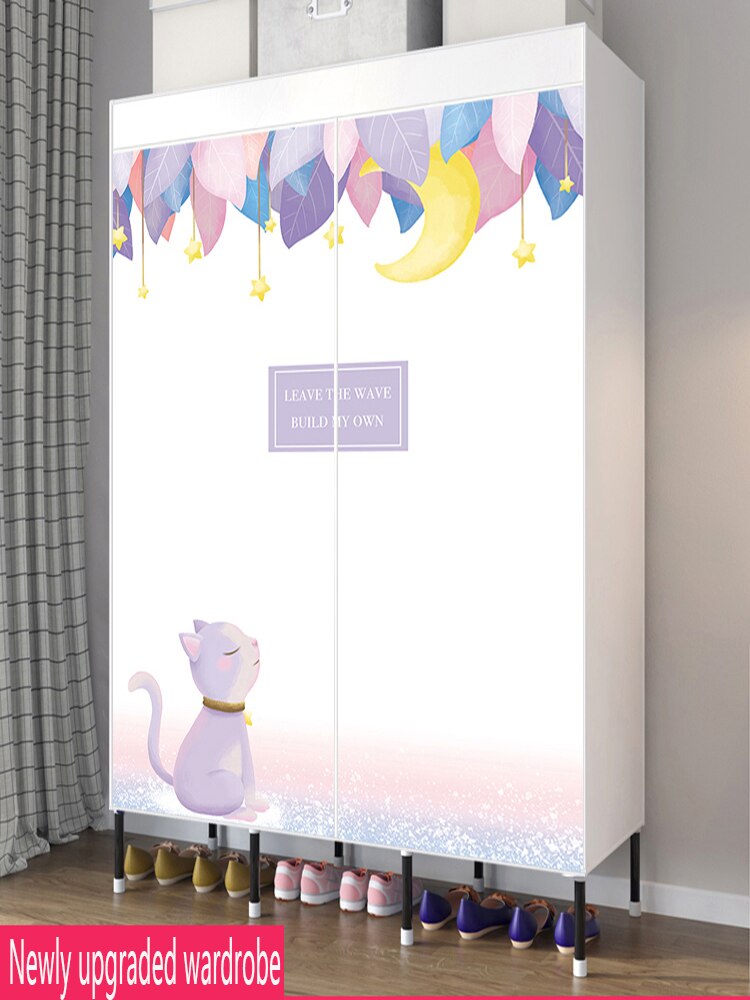 Armoire de rangement en tissu pour bébé, meuble de salon, casier de rangement, armoire en tissu Simple, Style dessin animé, garde-robe Oxford épais