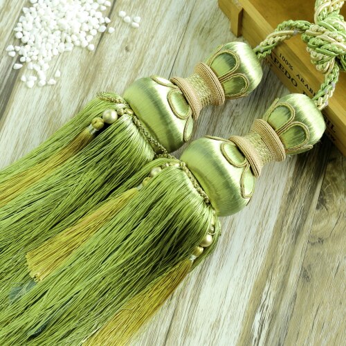 Rideaux décoratifs en tricot Double 77cm | 2 pièces/paire de rideaux à fleurs rayonne, accessoires décoratifs pour rideaux de fenêtre, accessoires avec pompon: 7
